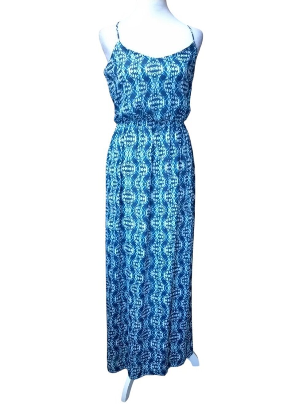 Lily Rose XS Sleeveless Spaghetti Strap Geometric Maxi Dress With Slit Vacation